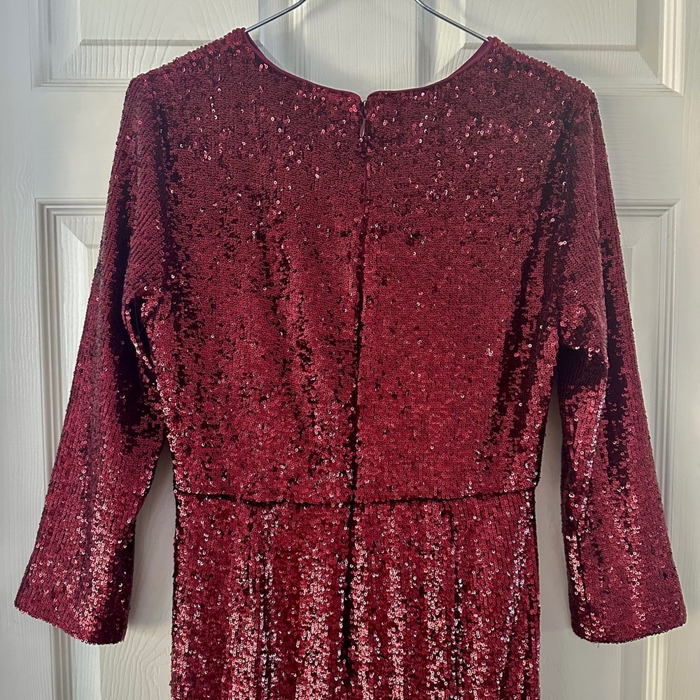 A.L.C. Jagger Sequin Midi Dress in Bordeaux - Picture 7 of 15